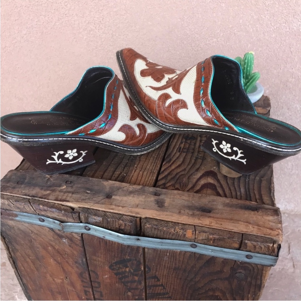 Vintage Donald J Pliner mules / clogs alligator skin - Picture 5 of 5